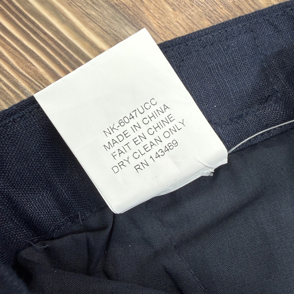Collars & Co Mens Size 34x30 Amalfi Linen Trouser Navy Side Adjusters Cuffed - Picture 8 of 9